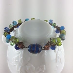 Beaded copper bangle